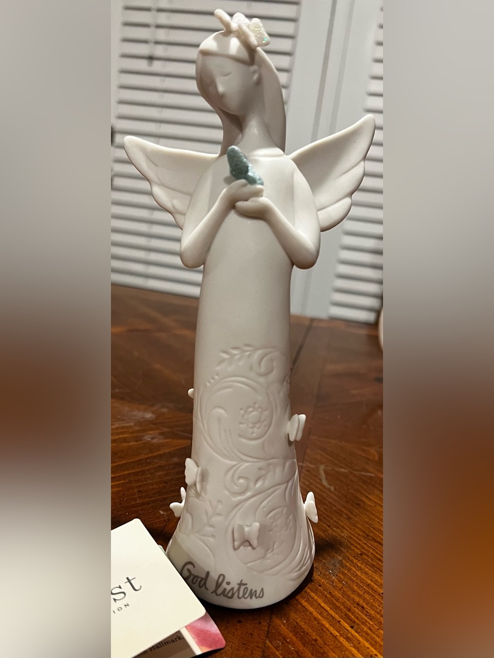 Hallmark "God Listens"  Porcelain Angel Figurine With Delicate Butterflies